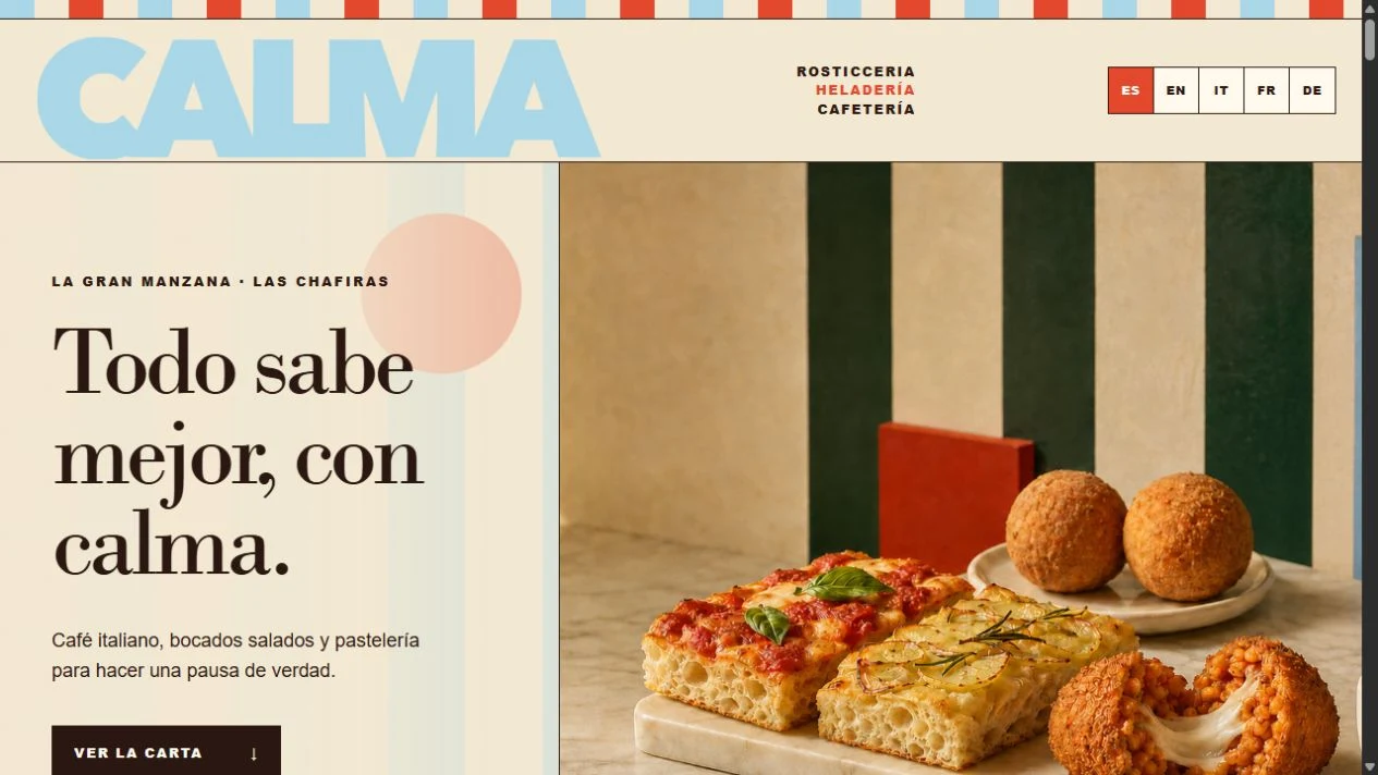 Identity and public menu · CALMA
